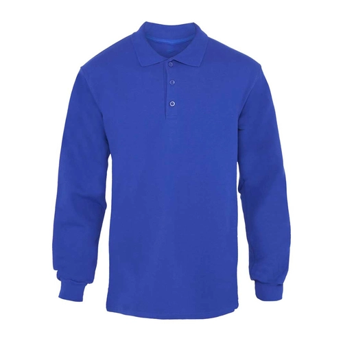 Polo Yaka 2 İplik Sweatshirt Saks Mavi