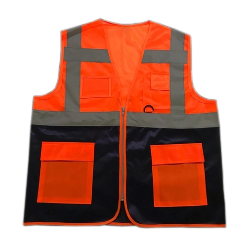 Hi-Vis Mühendis Yelek Neon Turuncu - Lacivert