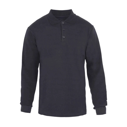 Polo Yaka 2 İplik Sweatshirt Siyah
